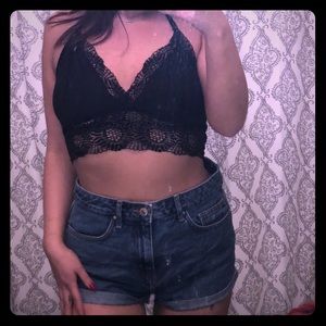 Black lace bralette